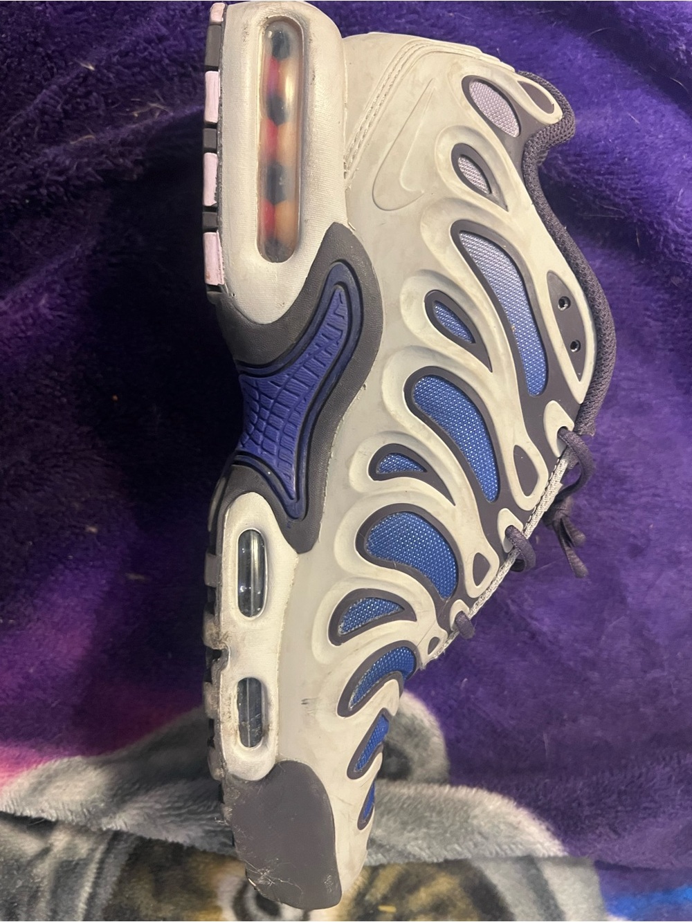 Nike Youth Air Max-Inspired Sneakers in White and Blue